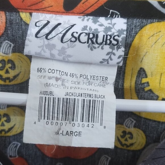 UA Scrubs Pumpkin Print Halloween Scrub Top XL - Picture 3 of 5